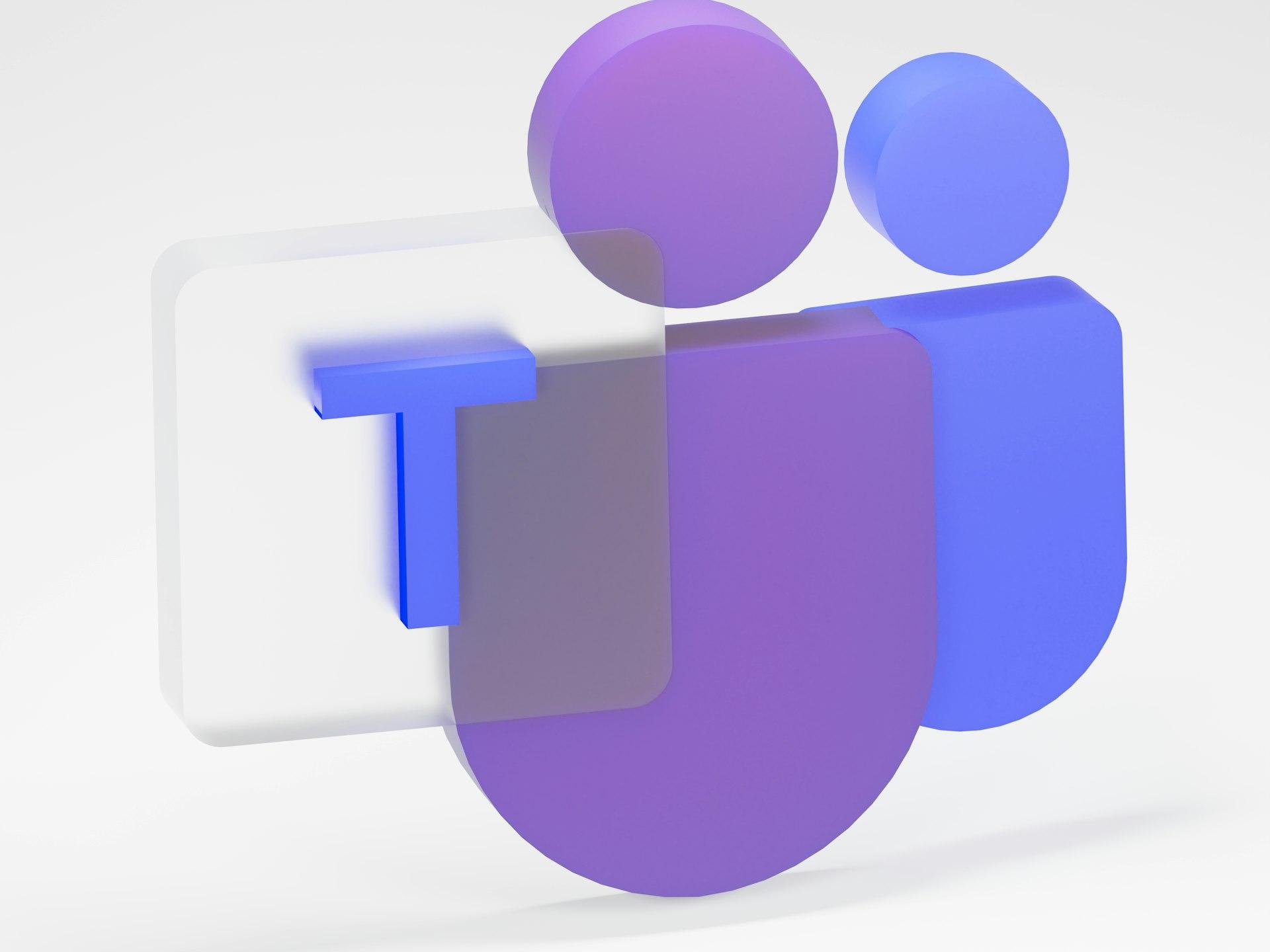 Una representación artística en 3D del logotipo de Microsoft Teams