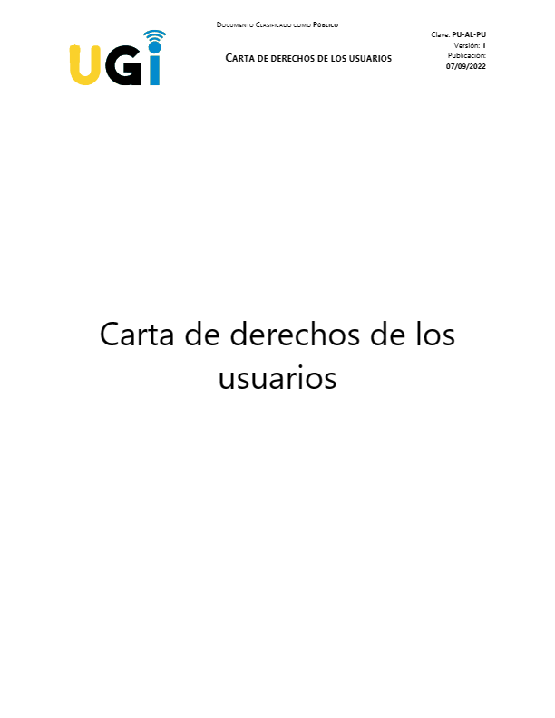 Carta de derechos de los usuarios